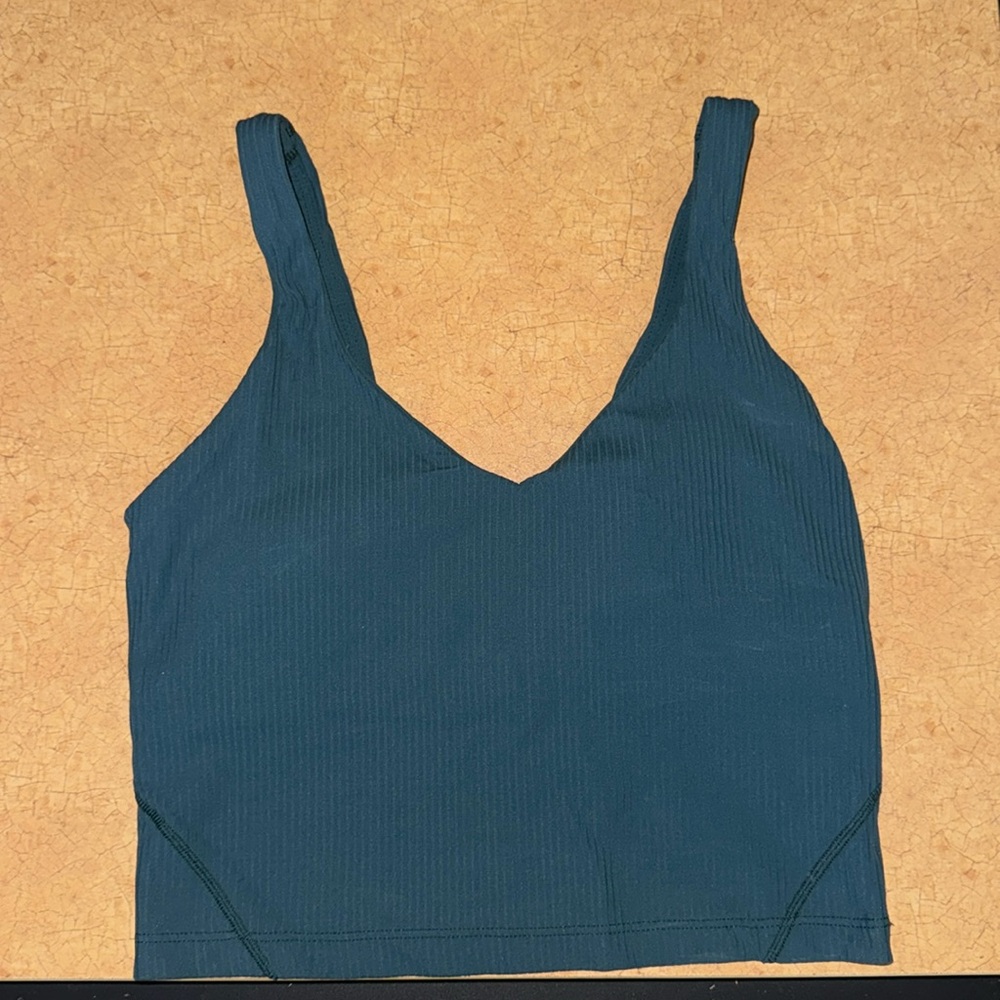 Teal Lulu Lemon Ribbed Align Tank Top